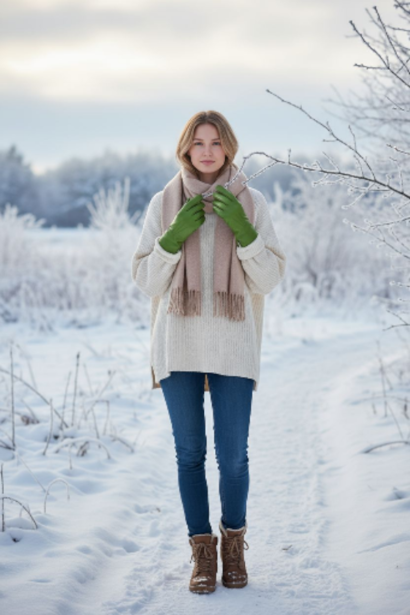 New Womens Super Soft Premium Real Leather Classic Gloves Fully Lined One Piece