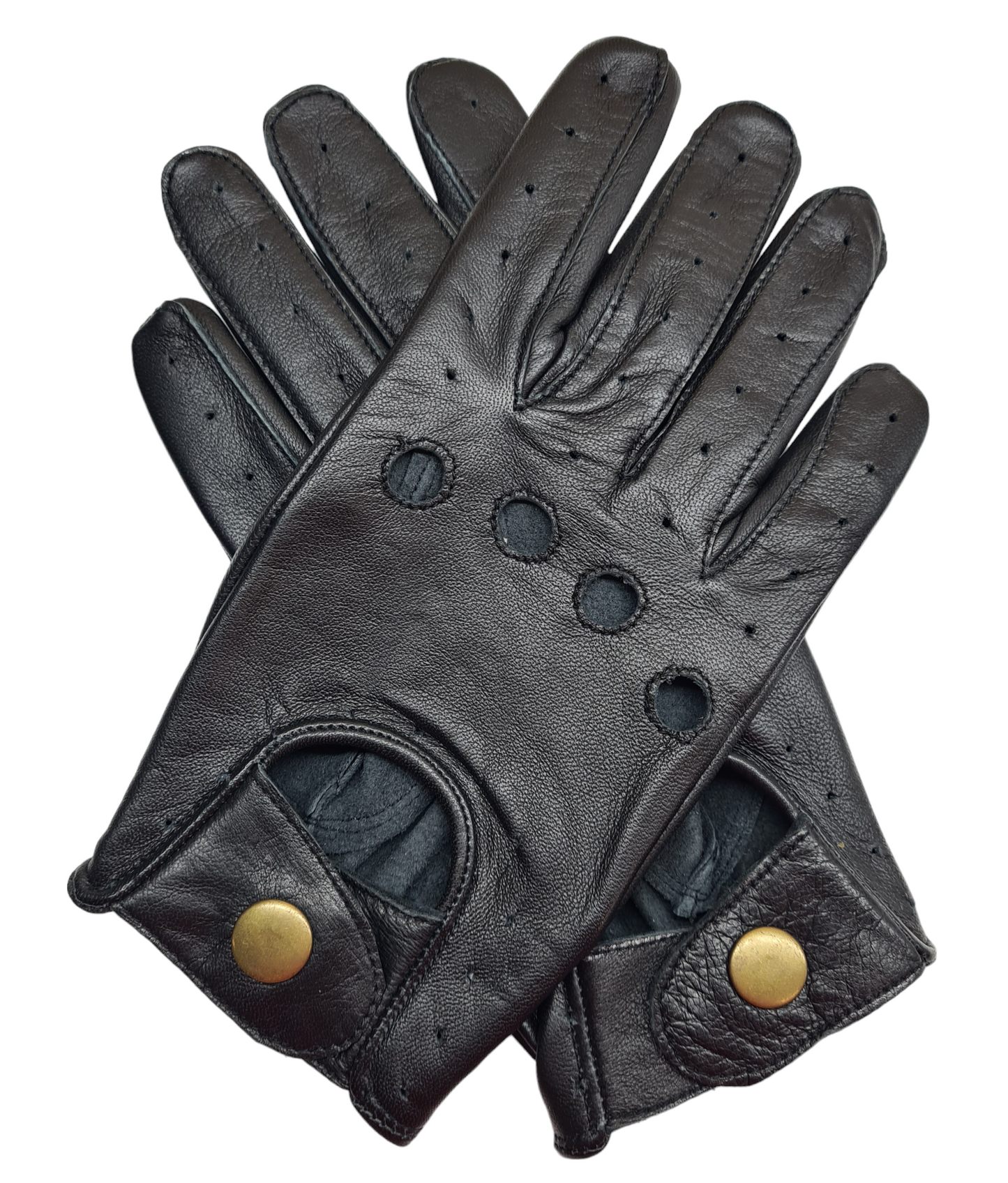 New Men's Premium Quality Soft Black Real Leather Classic Driving Gloves