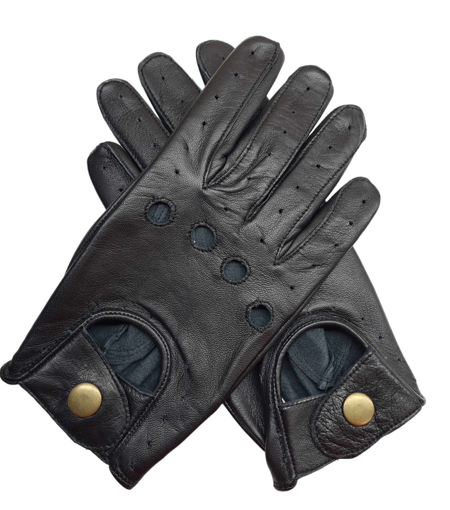 New Men's Premium Quality Soft Black Real Leather Classic Driving Gloves