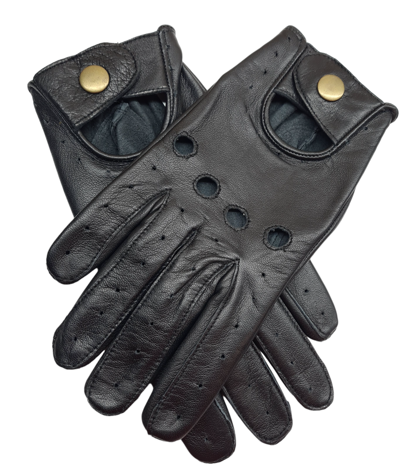 New Men's Premium Quality Soft Black Real Leather Classic Driving Gloves