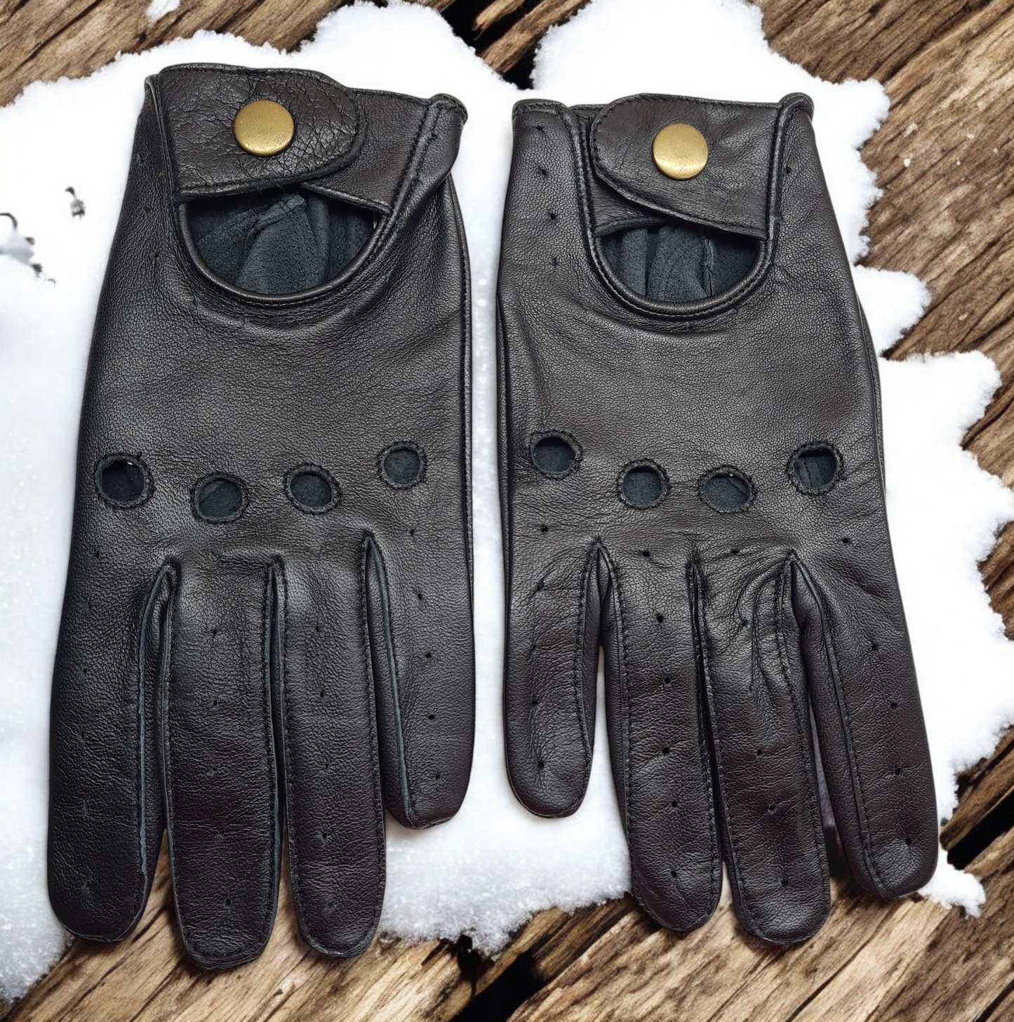 New Men's Premium Quality Soft Black Real Leather Classic Driving Gloves