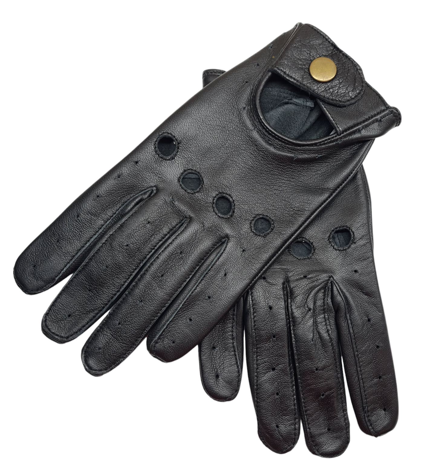 New Men's Premium Quality Soft Black Real Leather Classic Driving Gloves