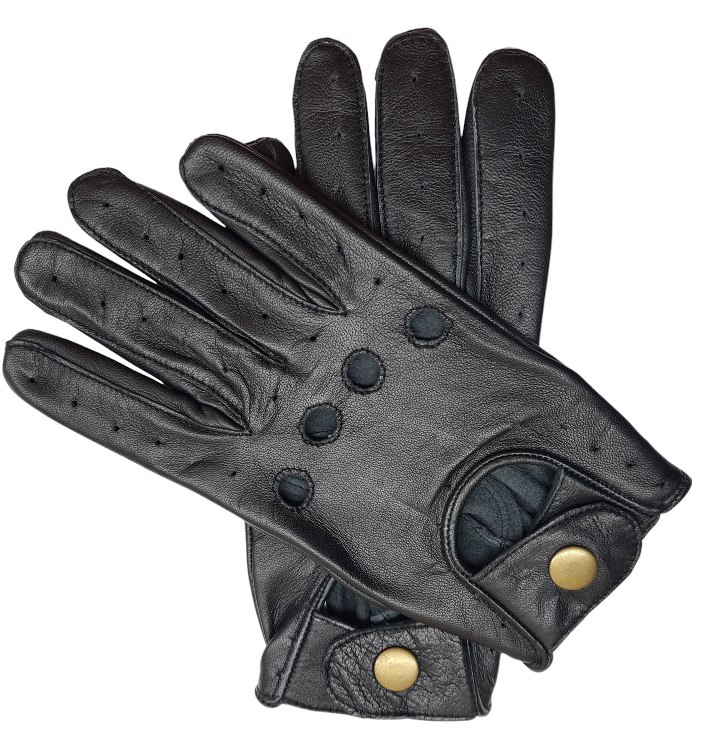New Men's Premium Quality Soft Black Real Leather Classic Driving Gloves