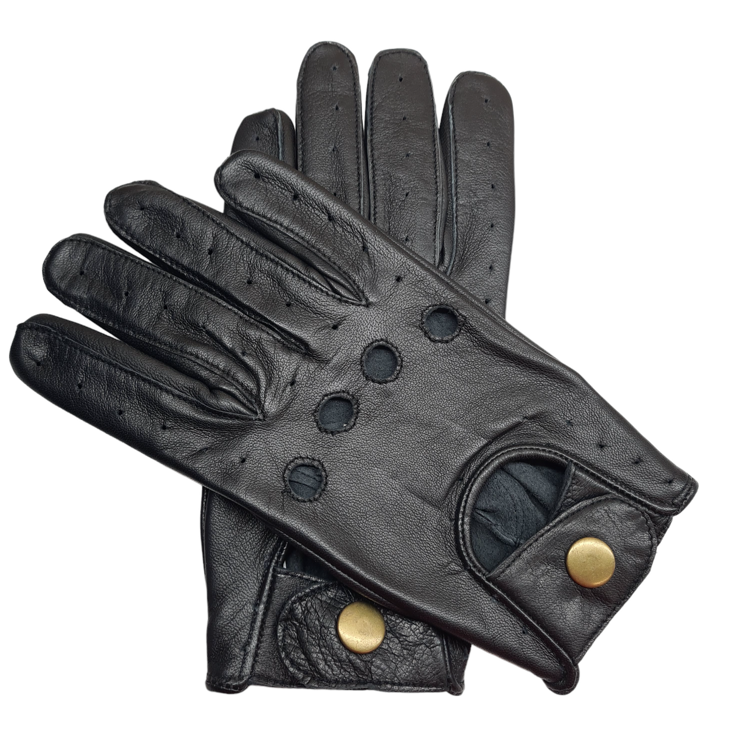 New Men's Premium Quality Soft Black Real Leather Classic Driving Gloves