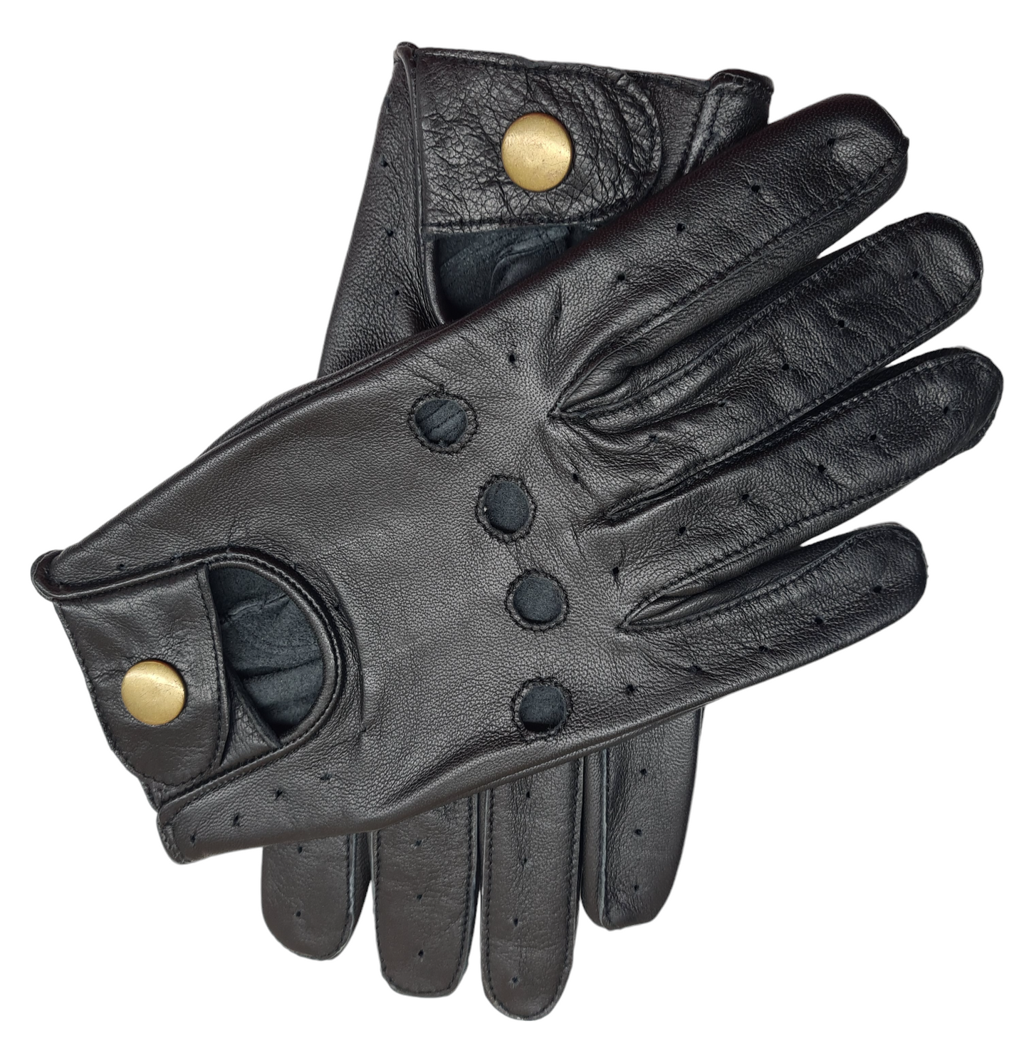 New Men's Premium Quality Soft Black Real Leather Classic Driving Gloves