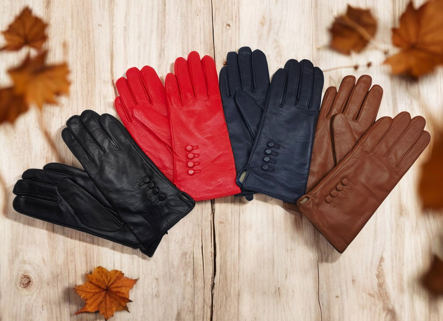 Womens Ladies Super Soft Premium Quality Real Leather Gloves Winter Cashmere Lined One Piece