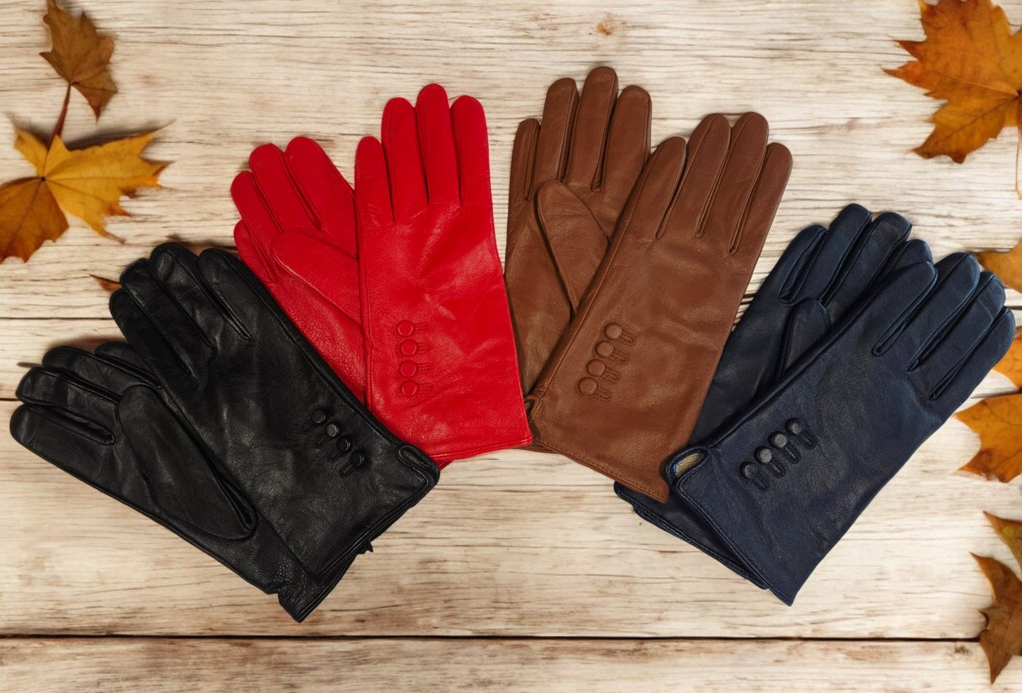 Womens Ladies Super Soft Premium Quality Real Leather Gloves Winter Cashmere Lined One Piece