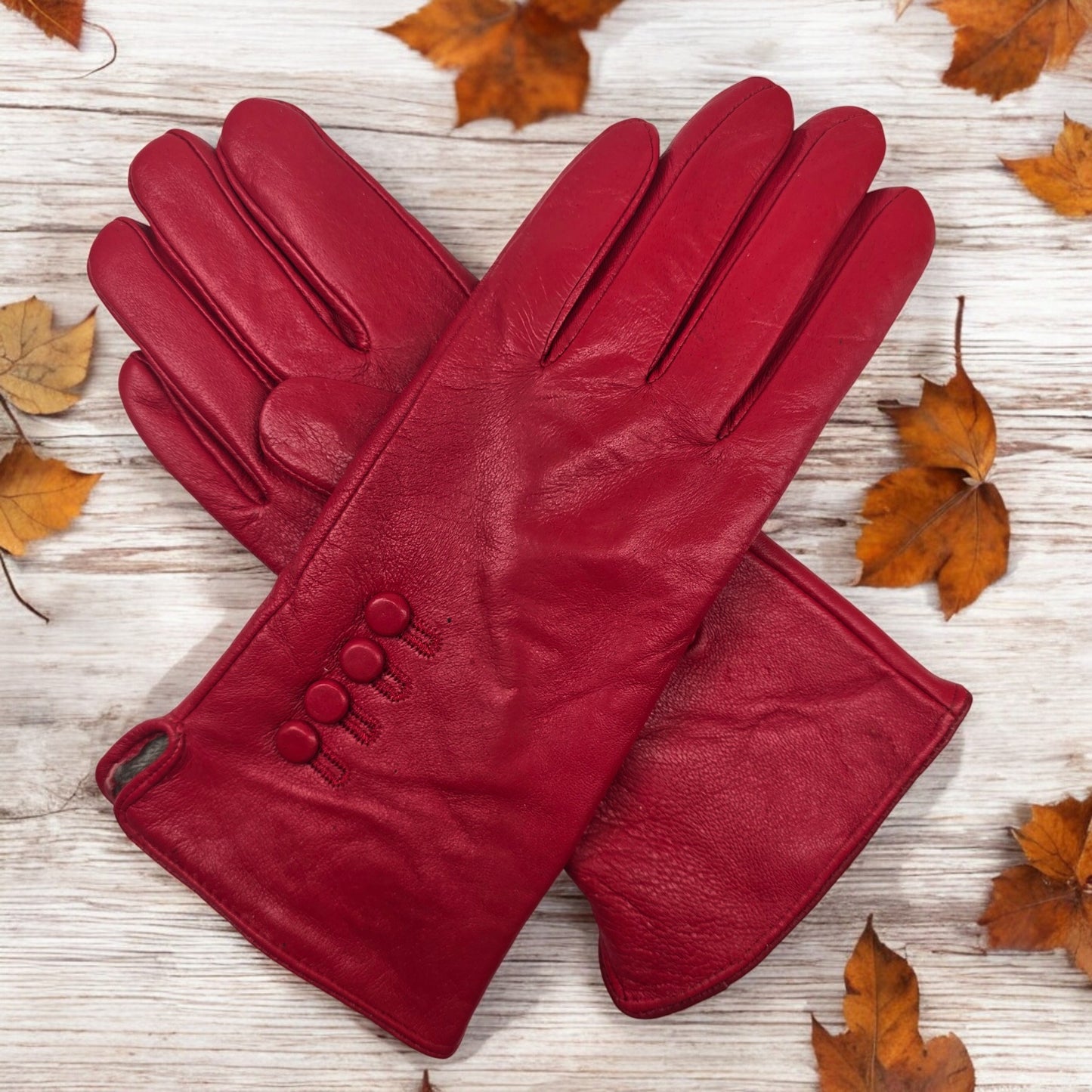 Womens Ladies Super Soft Premium Quality Real Leather Gloves Winter Cashmere Lined One Piece