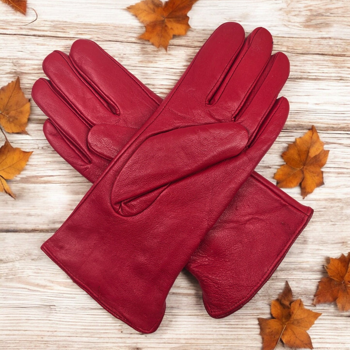 Womens Ladies Super Soft Premium Quality Real Leather Gloves Winter Cashmere Lined One Piece