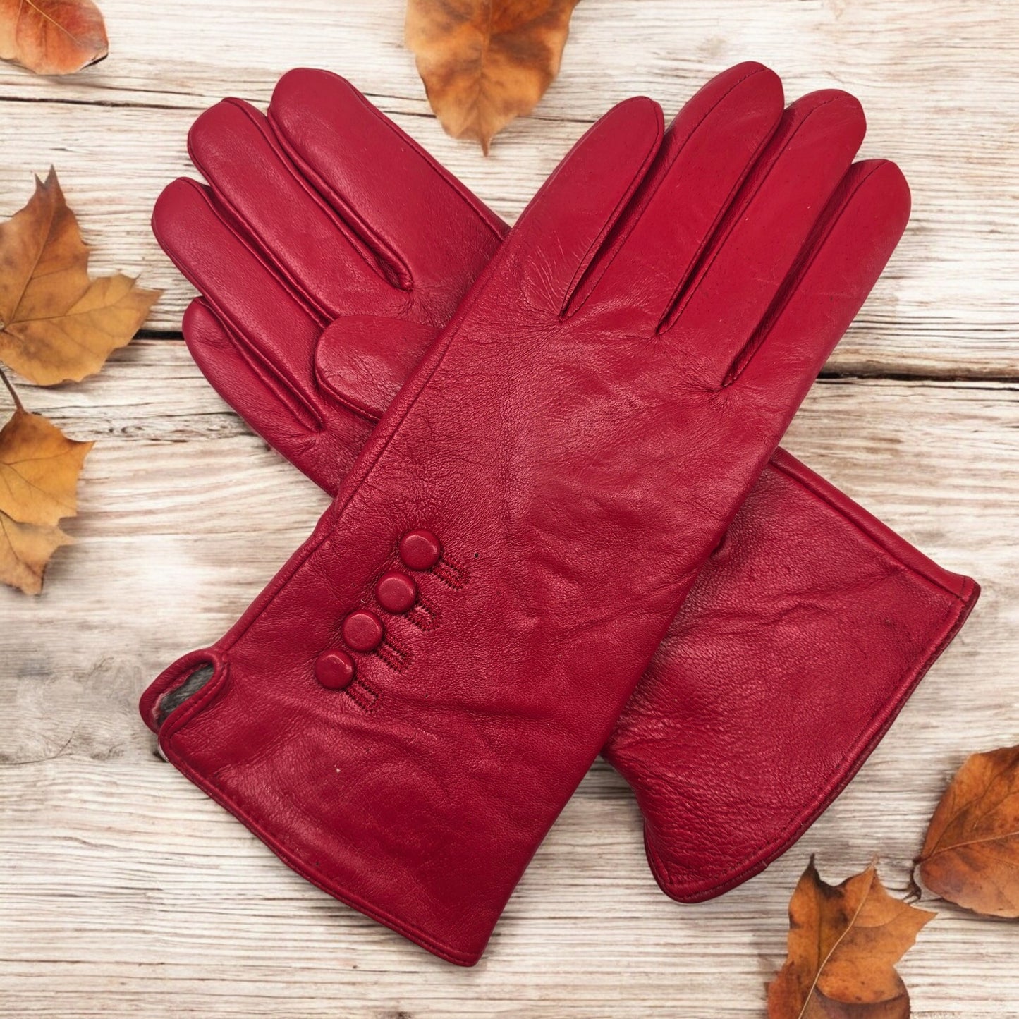 Womens Ladies Super Soft Premium Quality Real Leather Gloves Winter Cashmere Lined One Piece