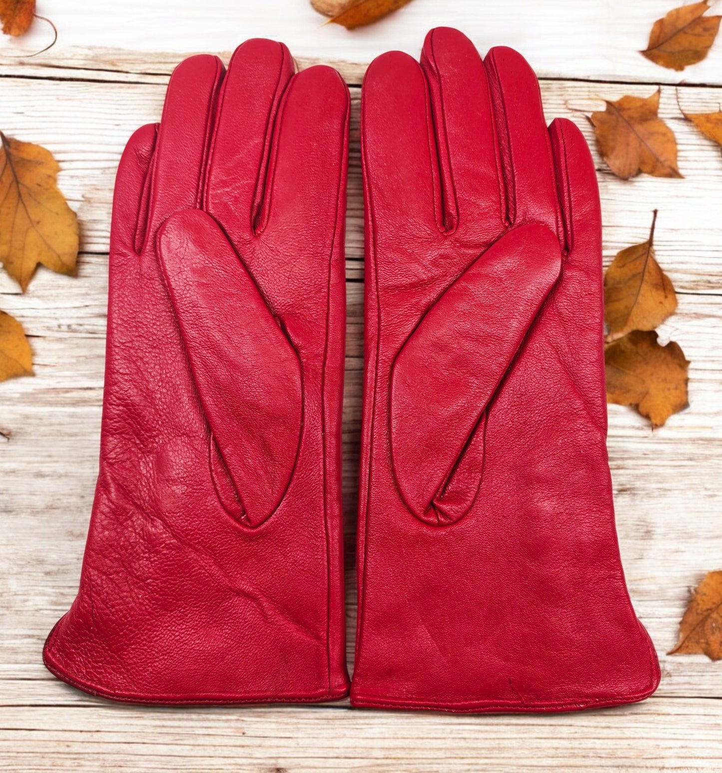 Womens Ladies Super Soft Premium Quality Real Leather Gloves Winter Cashmere Lined One Piece