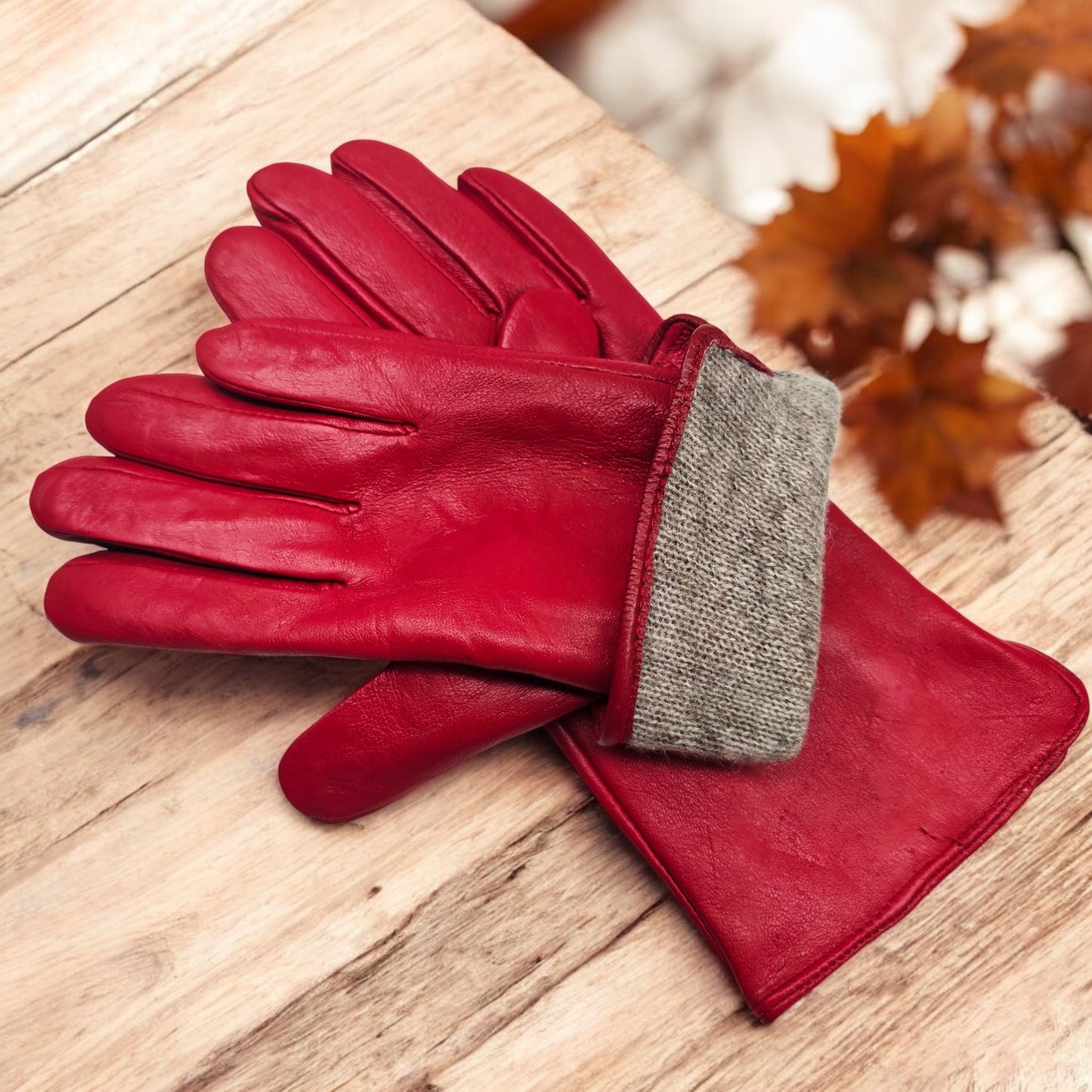 Womens Ladies Super Soft Premium Quality Real Leather Gloves Winter Cashmere Lined One Piece