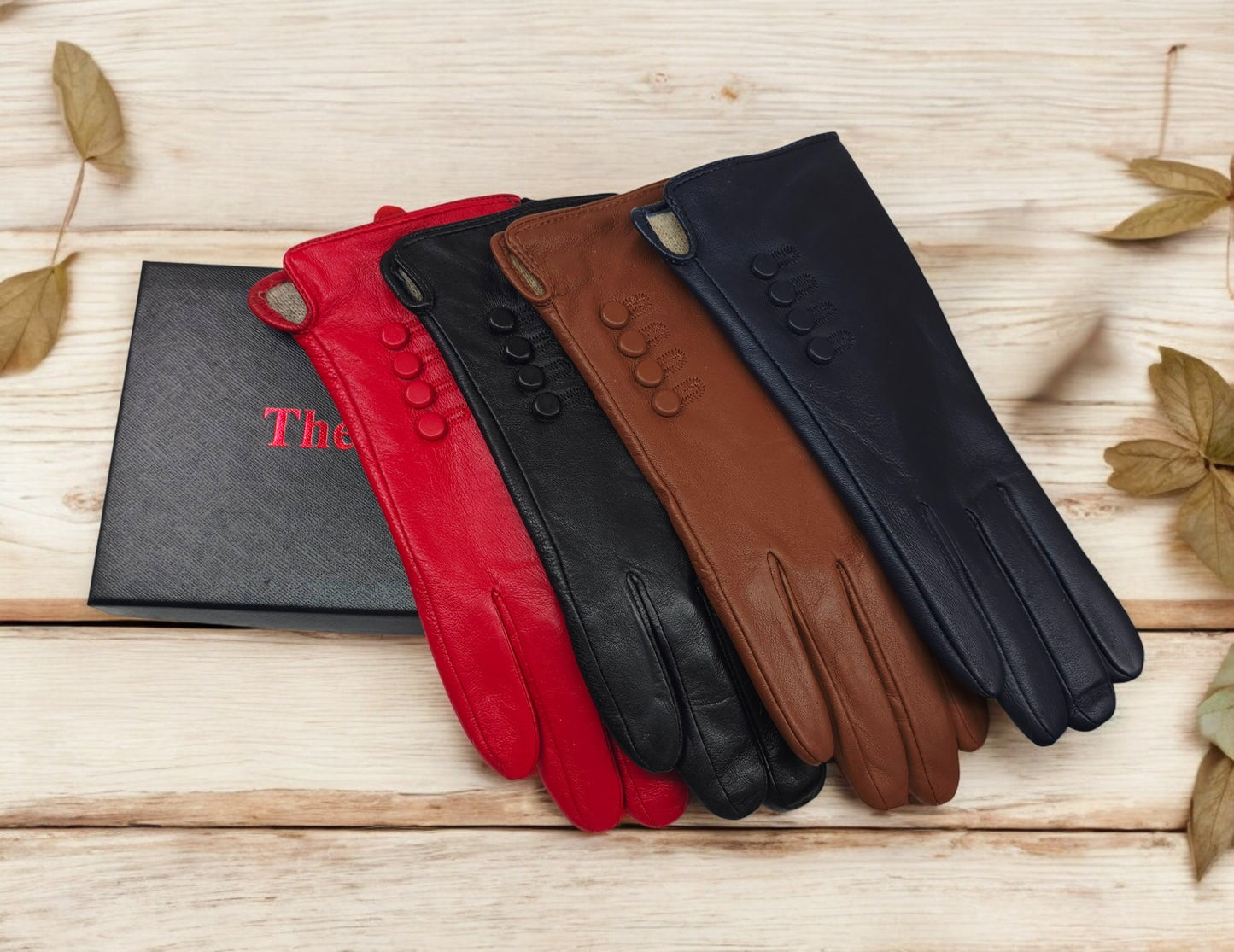 TheGloveHut Womens New Genuine Leather Cashmere Lined Winter Gloves Gift Boxed