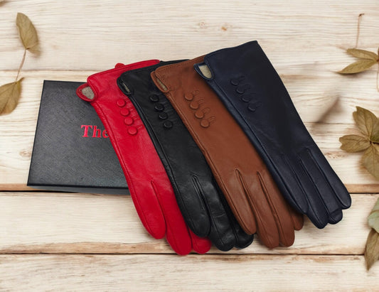 Womens Ladies Super Soft Premium Quality Real Leather Gloves Winter Cashmere Lined One Piece