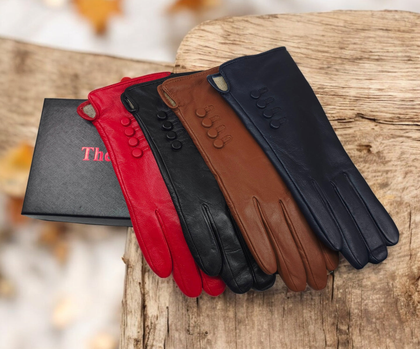 TheGloveHut Womens New Genuine Leather Cashmere Lined Winter Gloves Gift Boxed