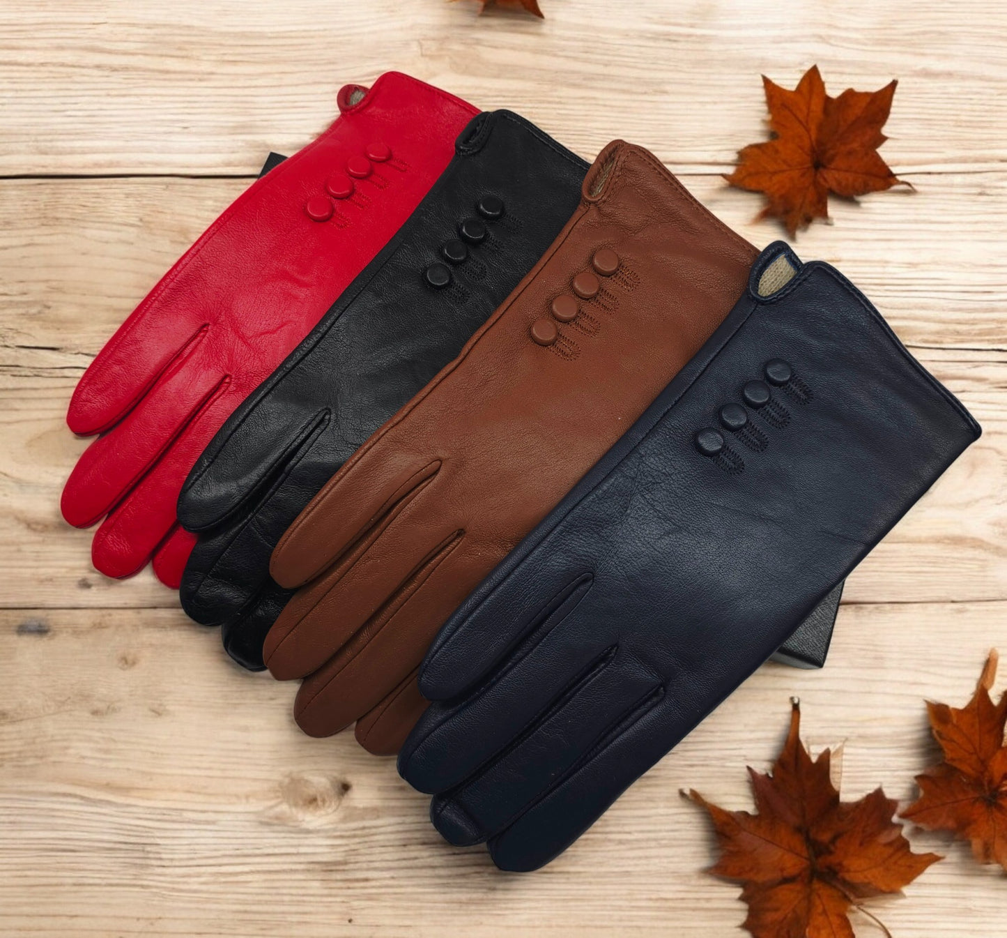 Womens Ladies Super Soft Premium Quality Real Leather Gloves Winter Cashmere Lined One Piece
