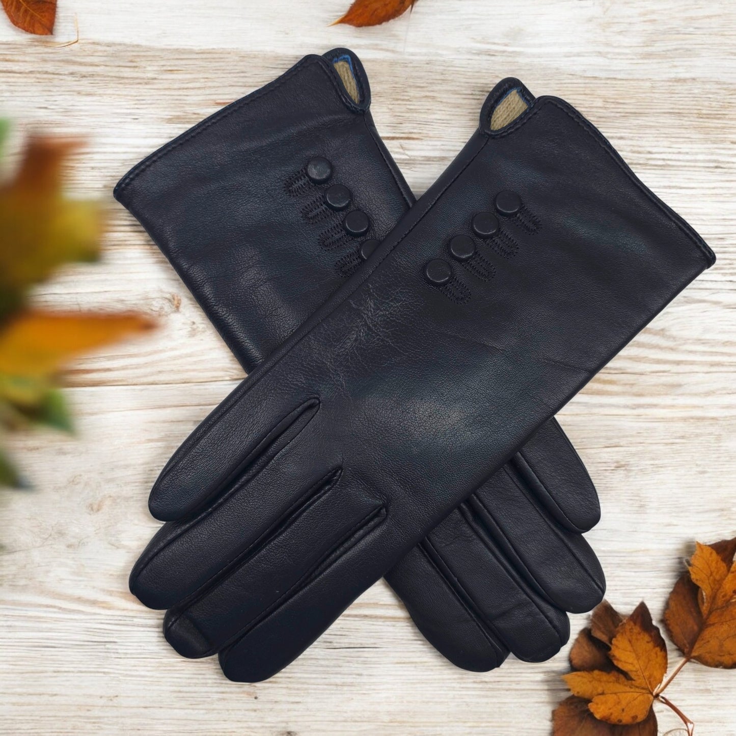 Womens Ladies Super Soft Premium Quality Real Leather Gloves Winter Cashmere Lined One Piece