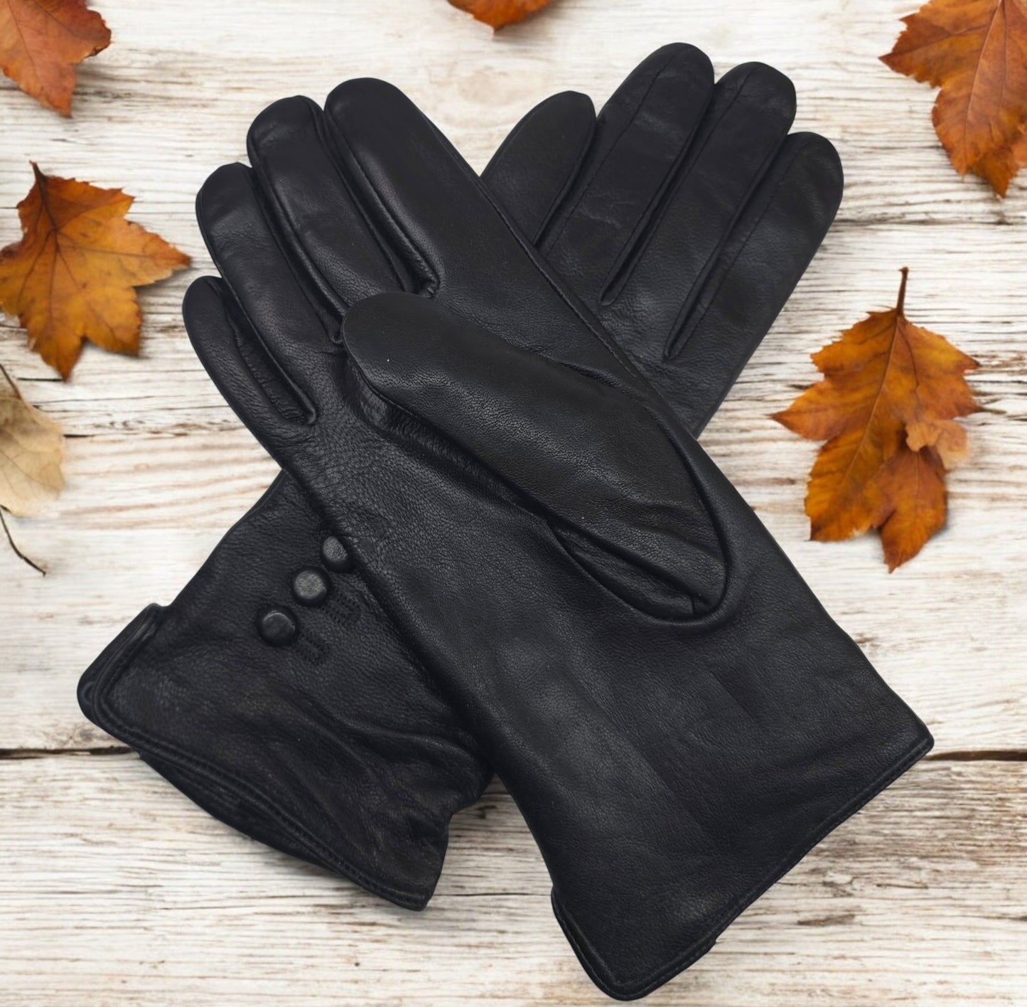 Womens Ladies Super Soft Premium Quality Real Leather Gloves Winter Cashmere Lined One Piece