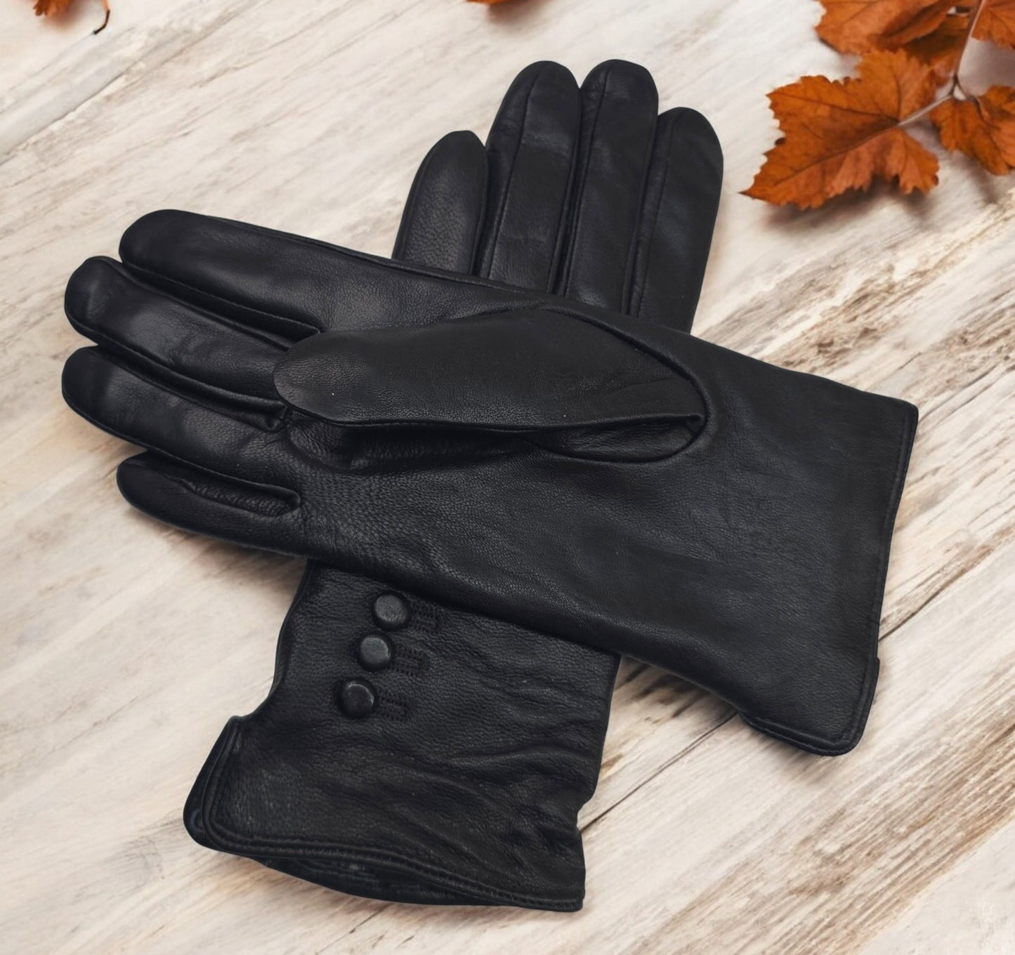 Womens Ladies Super Soft Premium Quality Real Leather Gloves Winter Cashmere Lined One Piece