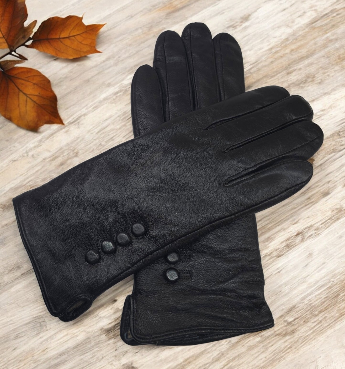 Womens Ladies Super Soft Premium Quality Real Leather Gloves Winter Cashmere Lined One Piece