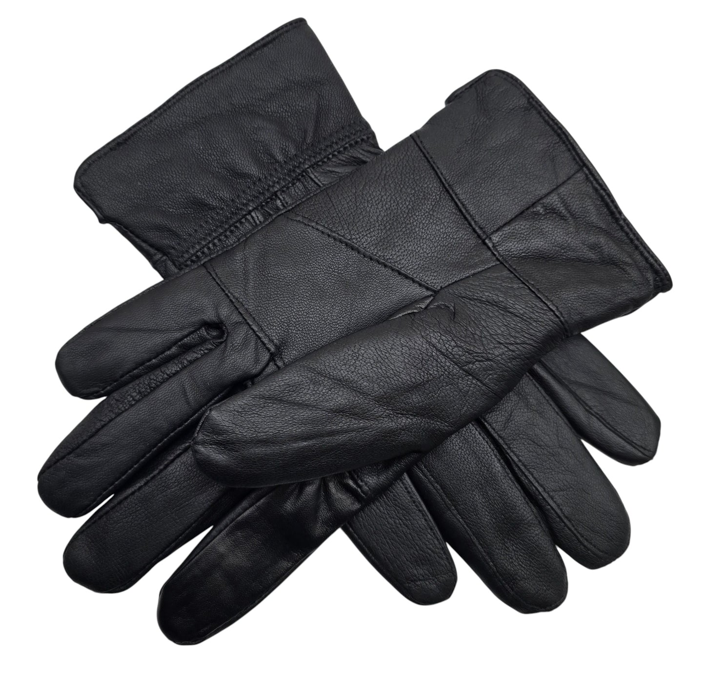 New Men's Touchscreen Black Genuine Leather Gloves Fully Lined Winter Warm