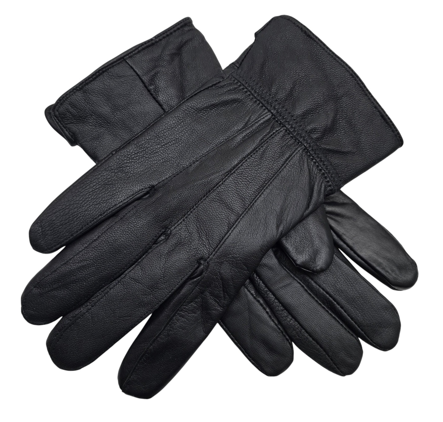 New Men's Touchscreen Black Genuine Leather Gloves Fully Lined Winter Warm