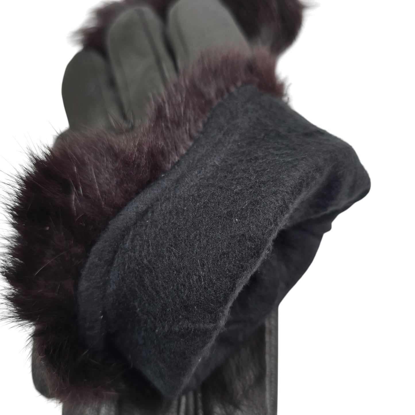 TheGloveHut Womens New Real Leather Gloves with Faux Cuff