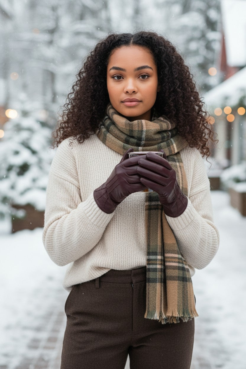 Womens Premium Quality Real Soft Leather Gloves Lined Winter Warm Gift Boxed