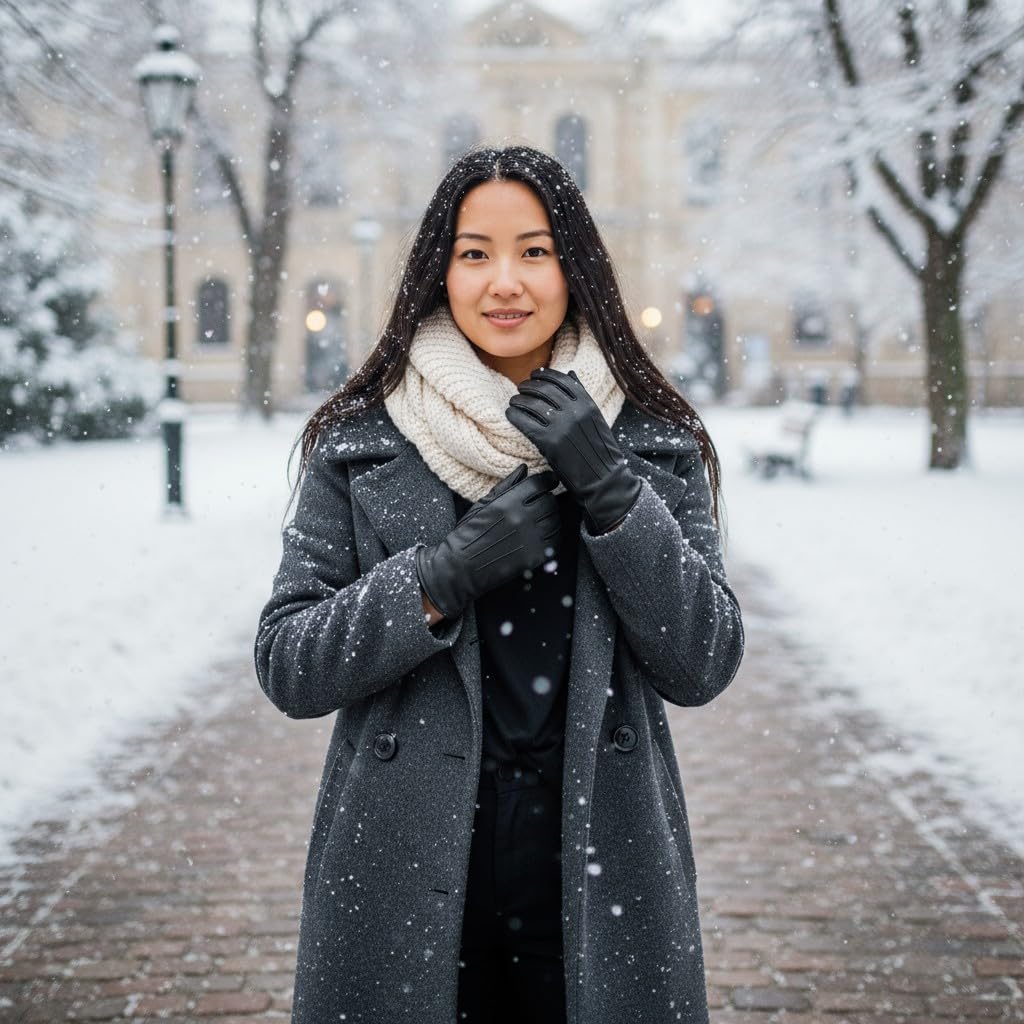 Ladies Genuine Leather Gloves Lined