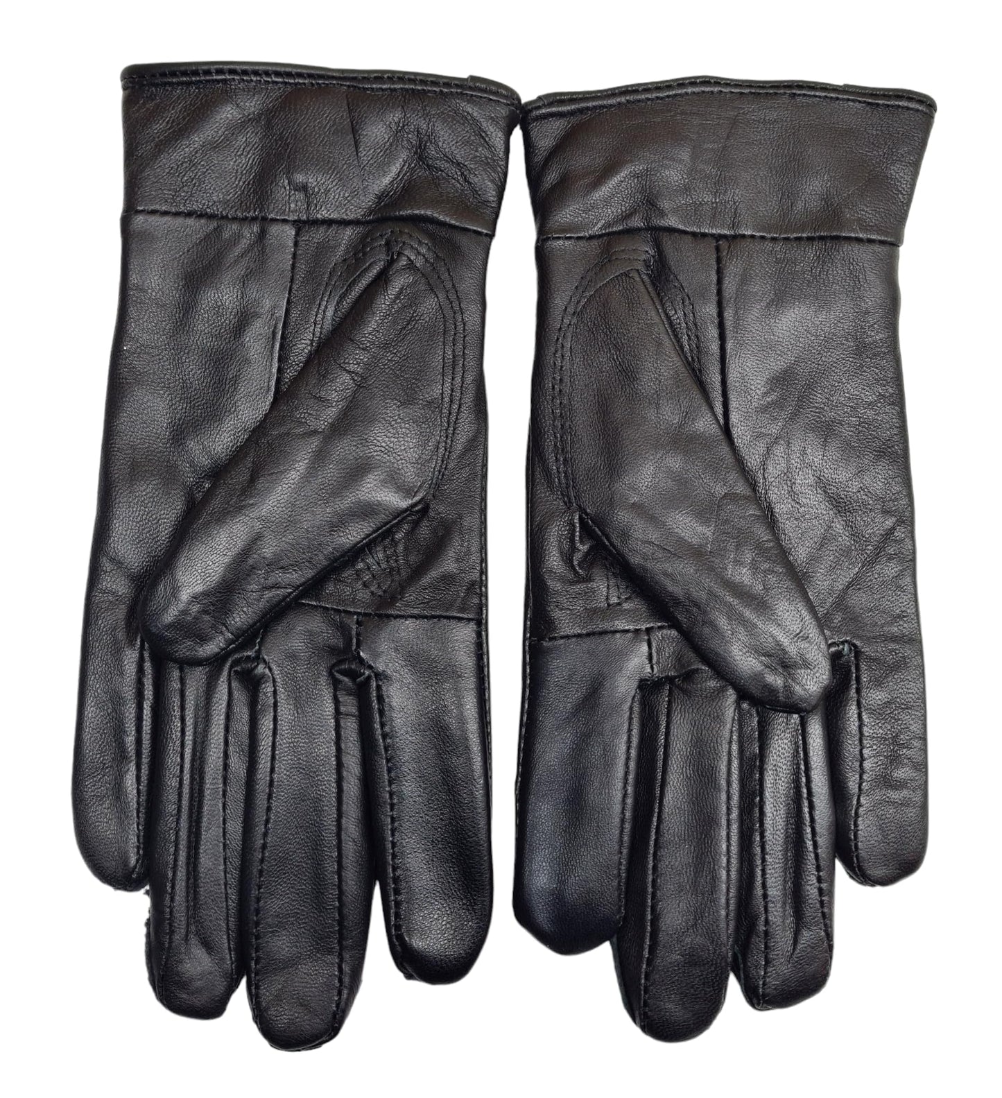 TheGloveHut Mens New Genuine Soft Black Leather Touchscreen Winter Warm Gloves Fully Fleece Lined