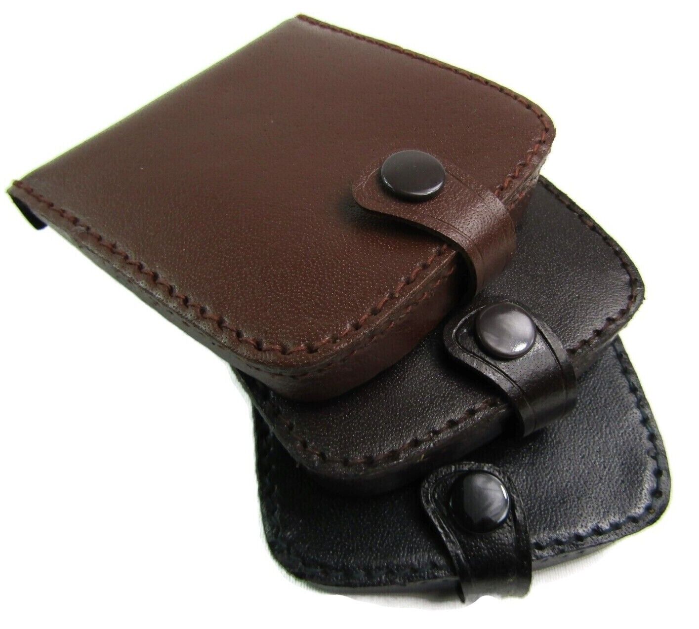 Mens Ladies High Quality Real Leather Coin Pouch Tray Wallet Notes Purse Change