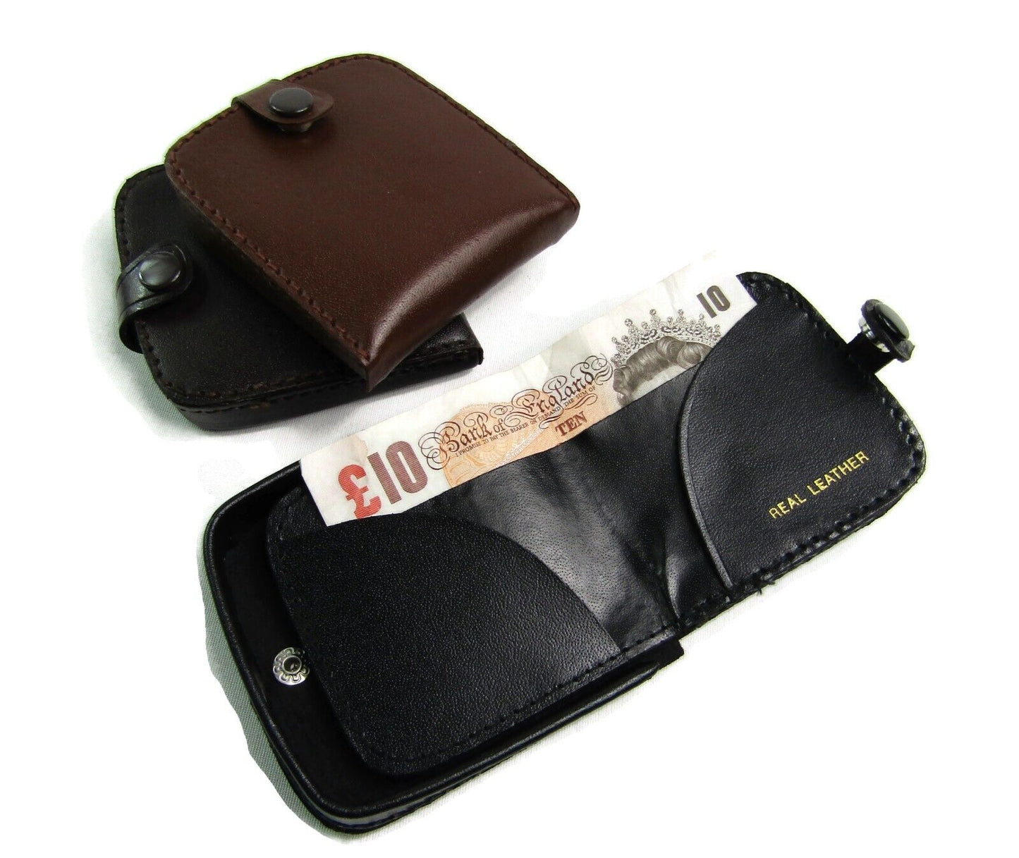 Mens Ladies High Quality Real Leather Coin Pouch Tray Wallet Notes Purse Change