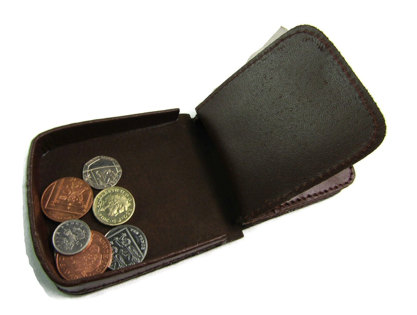 Mens Ladies High Quality Real Leather Coin Pouch Tray Wallet Notes Purse Change