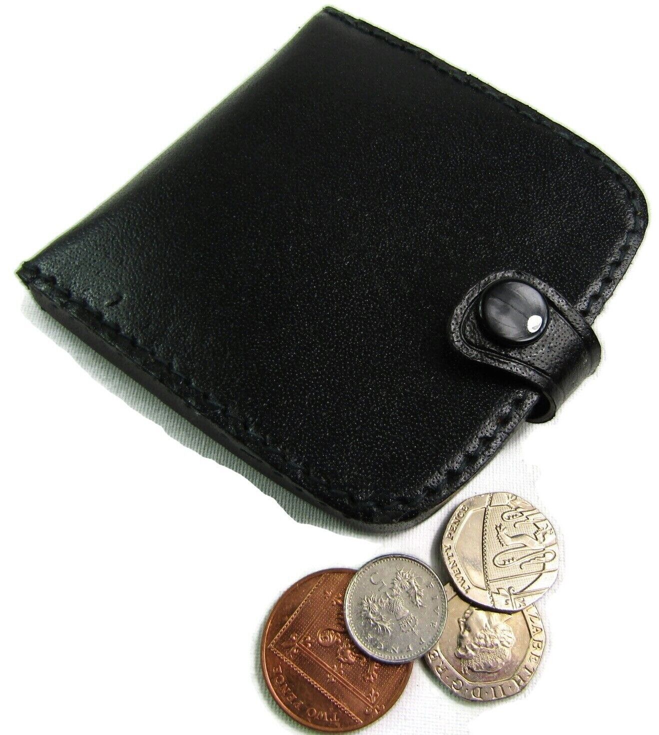 Mens Ladies High Quality Real Leather Coin Pouch Tray Wallet Notes Purse Change