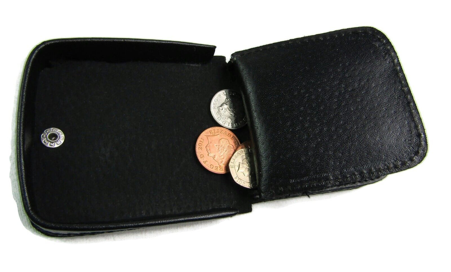 Mens Ladies High Quality Real Leather Coin Pouch Tray Wallet Notes Purse Change