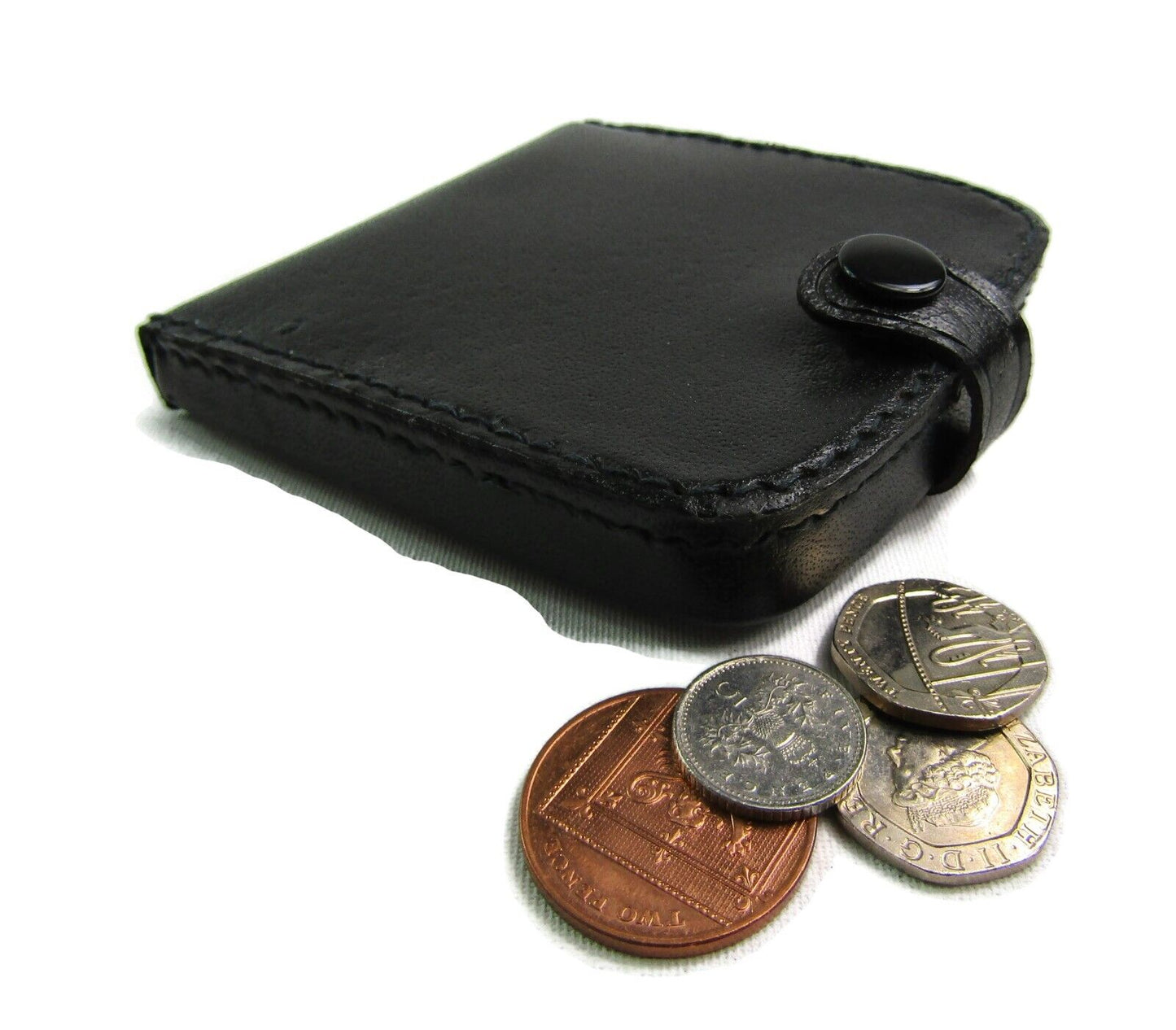 Mens Ladies High Quality Real Leather Coin Pouch Tray Wallet Notes Purse Change