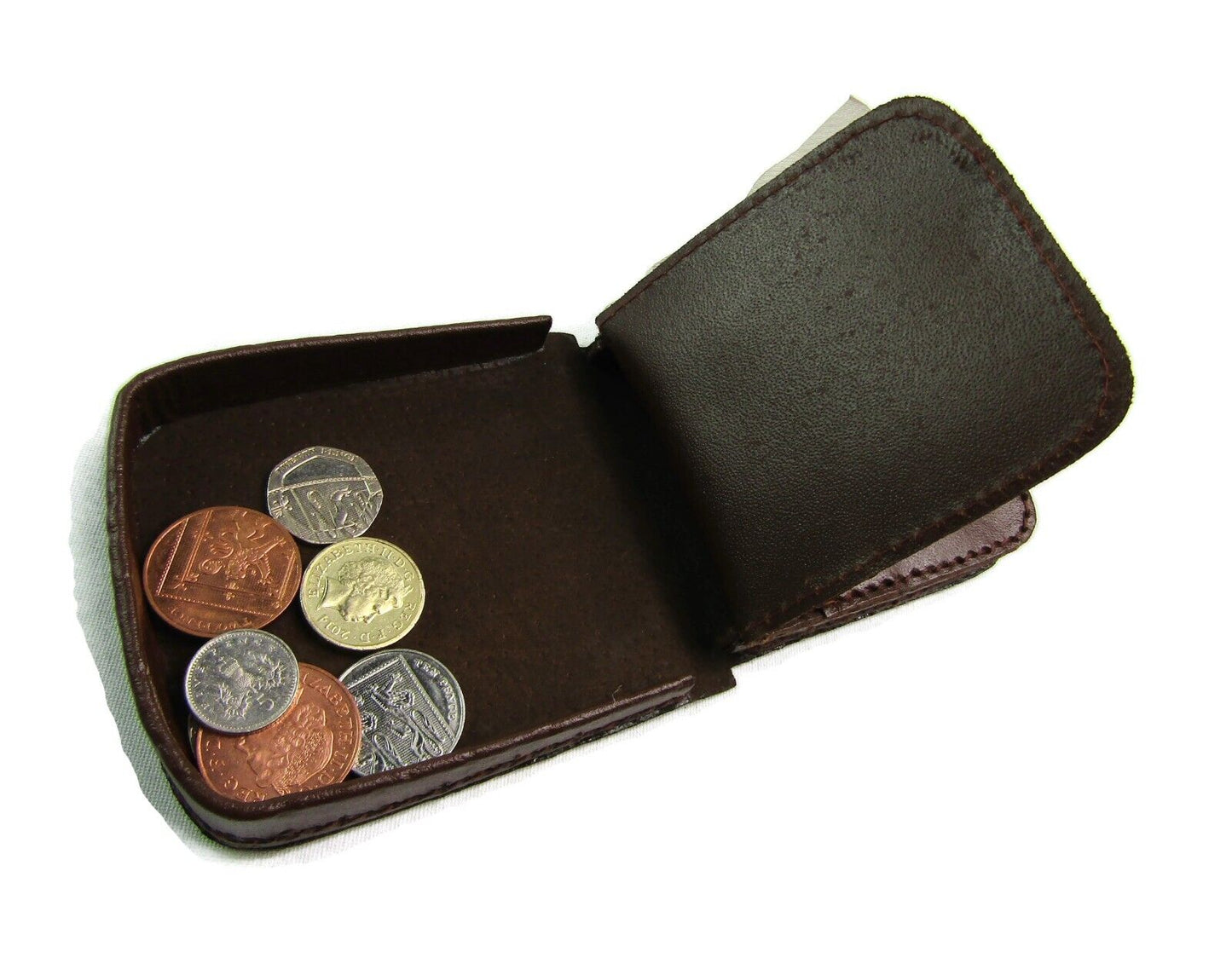 Mens Ladies High Quality Real Leather Coin Pouch Tray Wallet Notes Purse Change