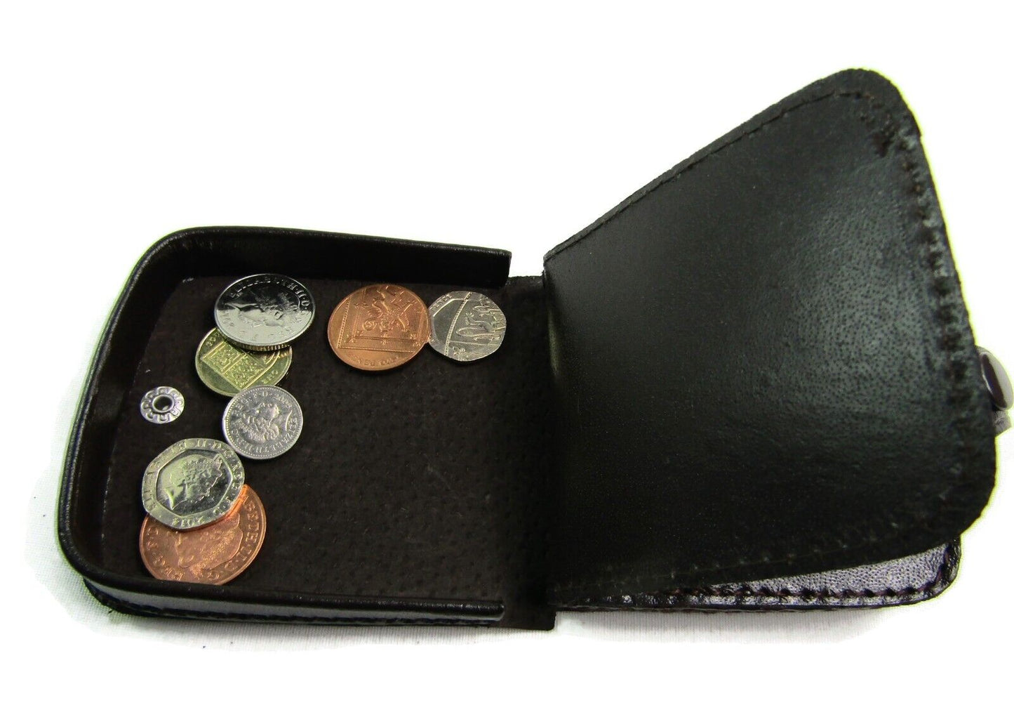 Mens Ladies High Quality Real Leather Coin Pouch Tray Wallet Notes Purse Change