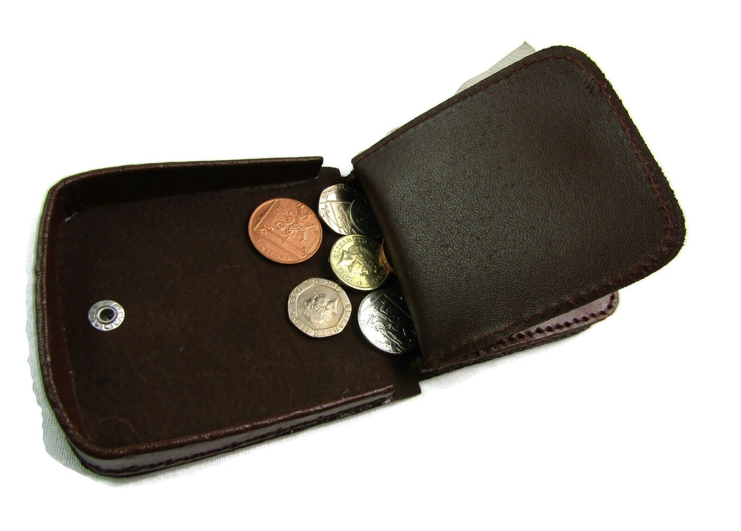 Mens Ladies High Quality Real Leather Coin Pouch Tray Wallet Notes Purse Change