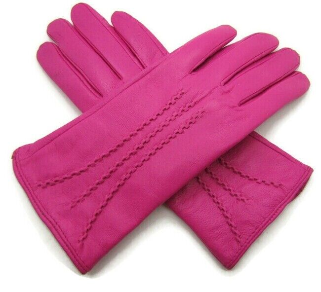 Ladies Womens Premium Quality Real Super Soft Leather Gloves Lined Winter Warm