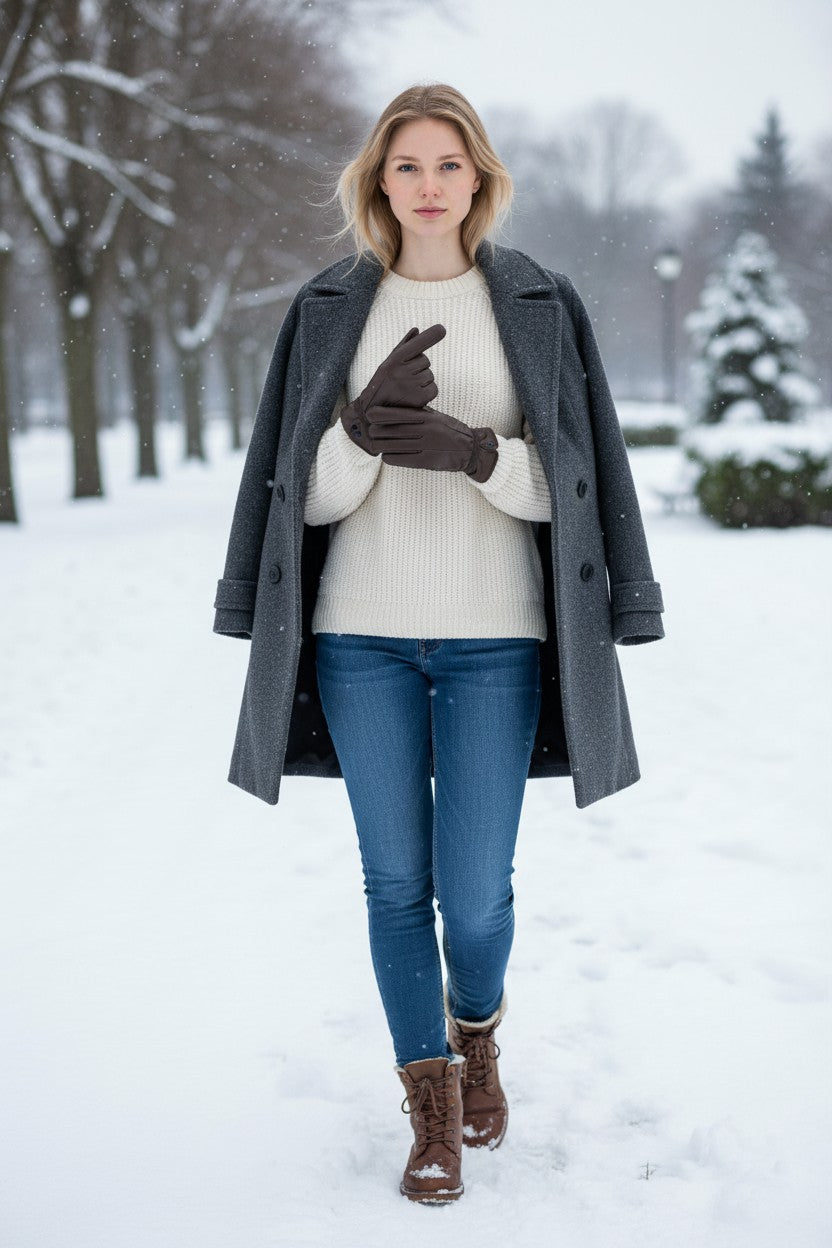 New Ladies New Super Soft Real Leather Fully Lined Gloves Various Colours Winter