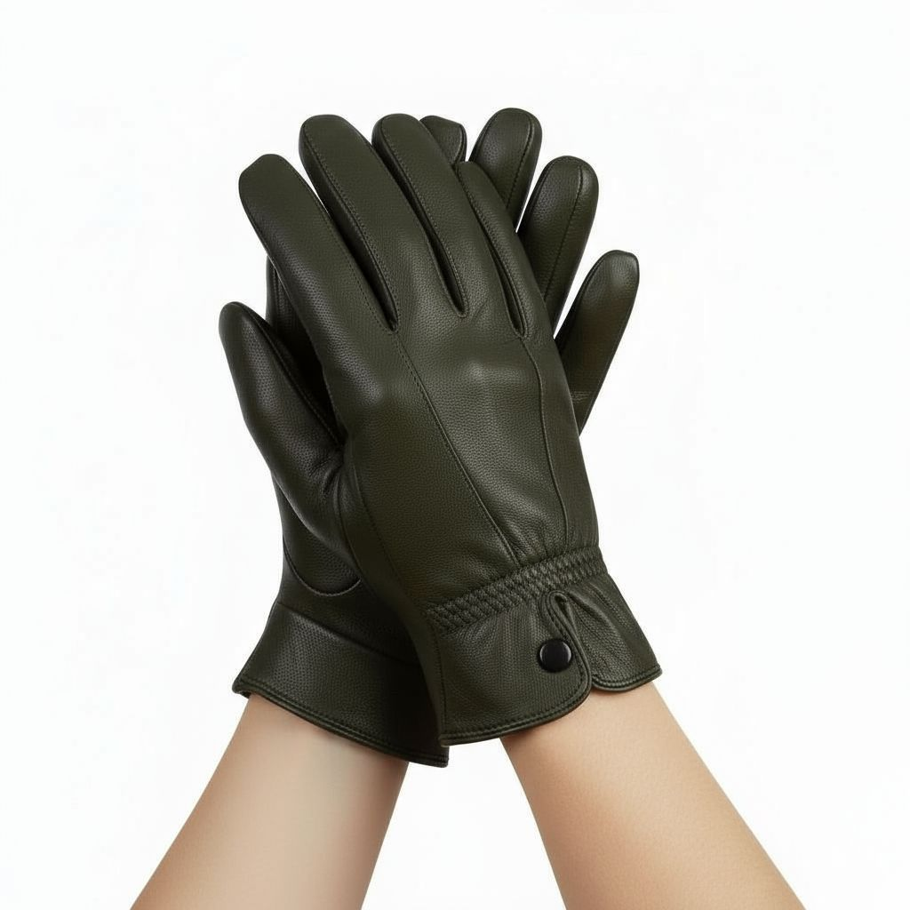 Ladies Super Soft Genuine Leather Fully Fleece Lined Gloves Winter Driving Warm