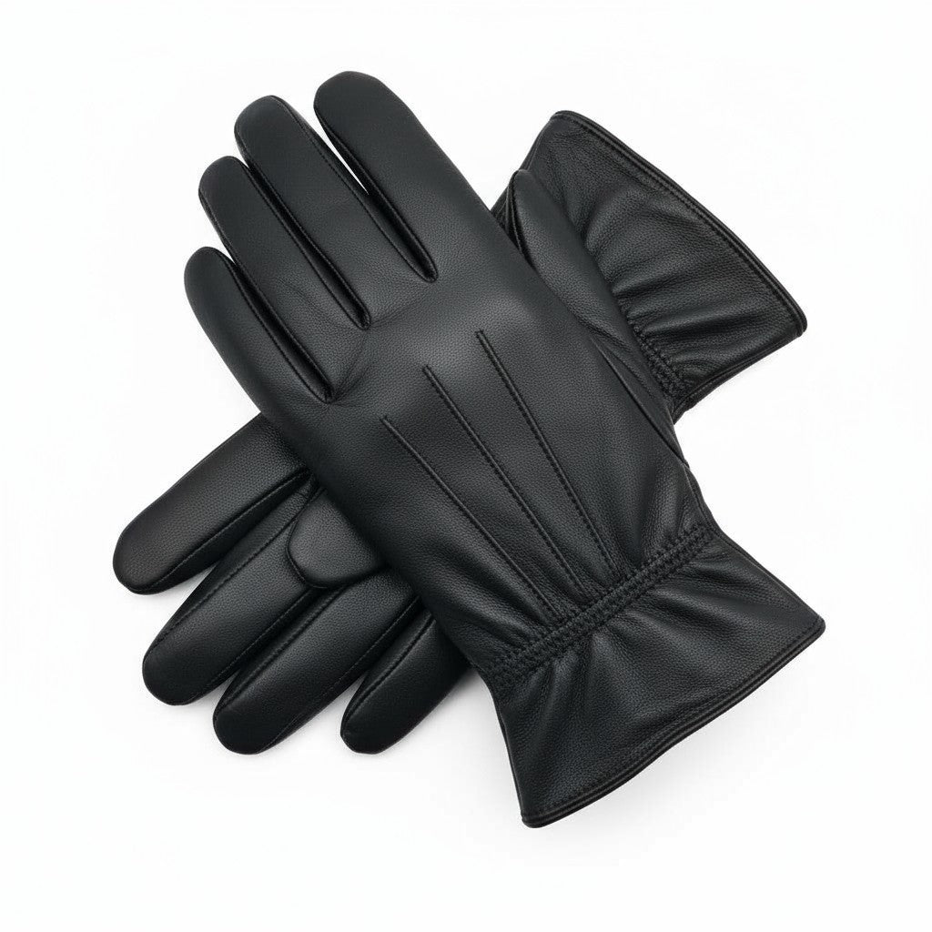 New Men's Touchscreen Black Genuine Leather Gloves Fully Lined Winter Warm