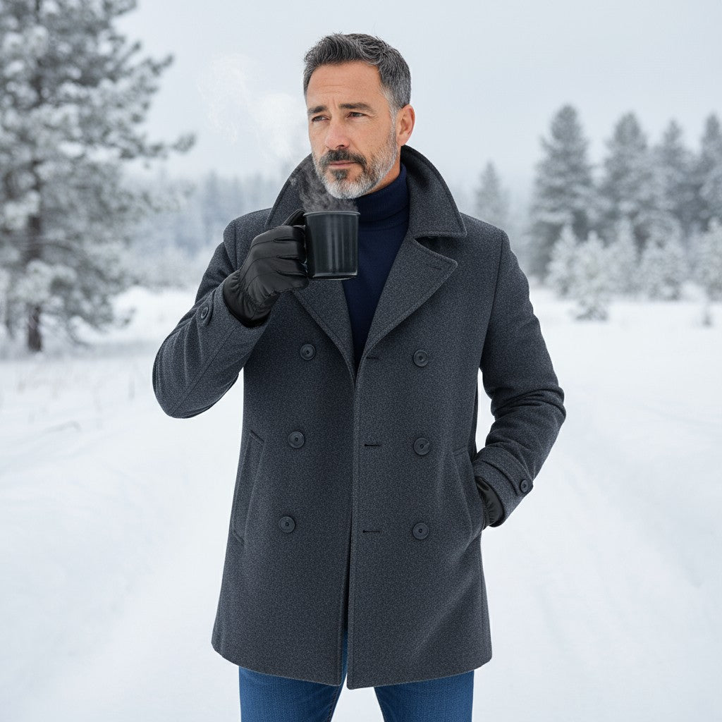 New Men's Touchscreen Black Genuine Leather Gloves Fully Lined Winter Warm