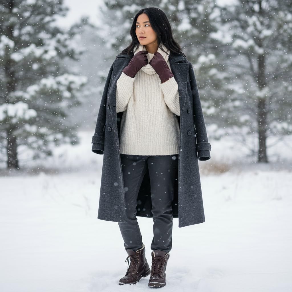 Ladies Genuine Leather Gloves Lined