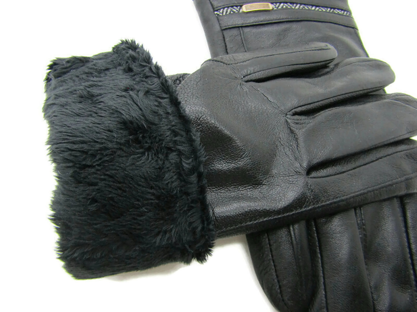 Mens Premium Soft Fleece Lined Black Real Leather Gloves Touchscreen Gift Boxed