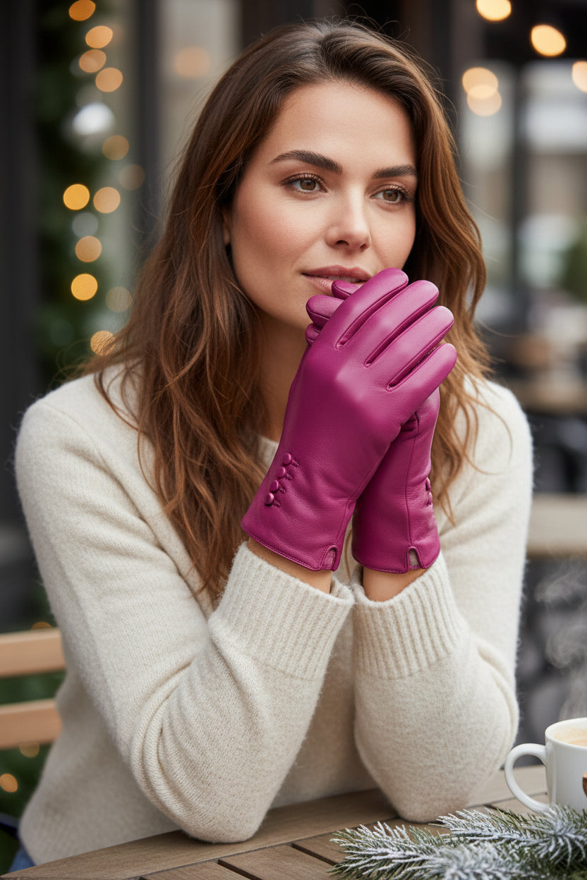 Womens Premium Quality Genuine Soft Leather Gloves Fully Lined Warm Winter Warm Gift Boxed