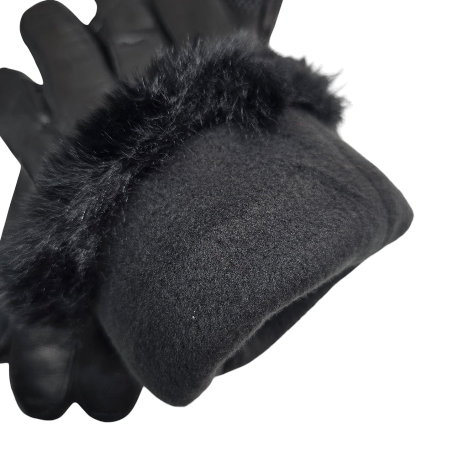 TheGloveHut Womens New Real Leather Gloves with Faux Cuff