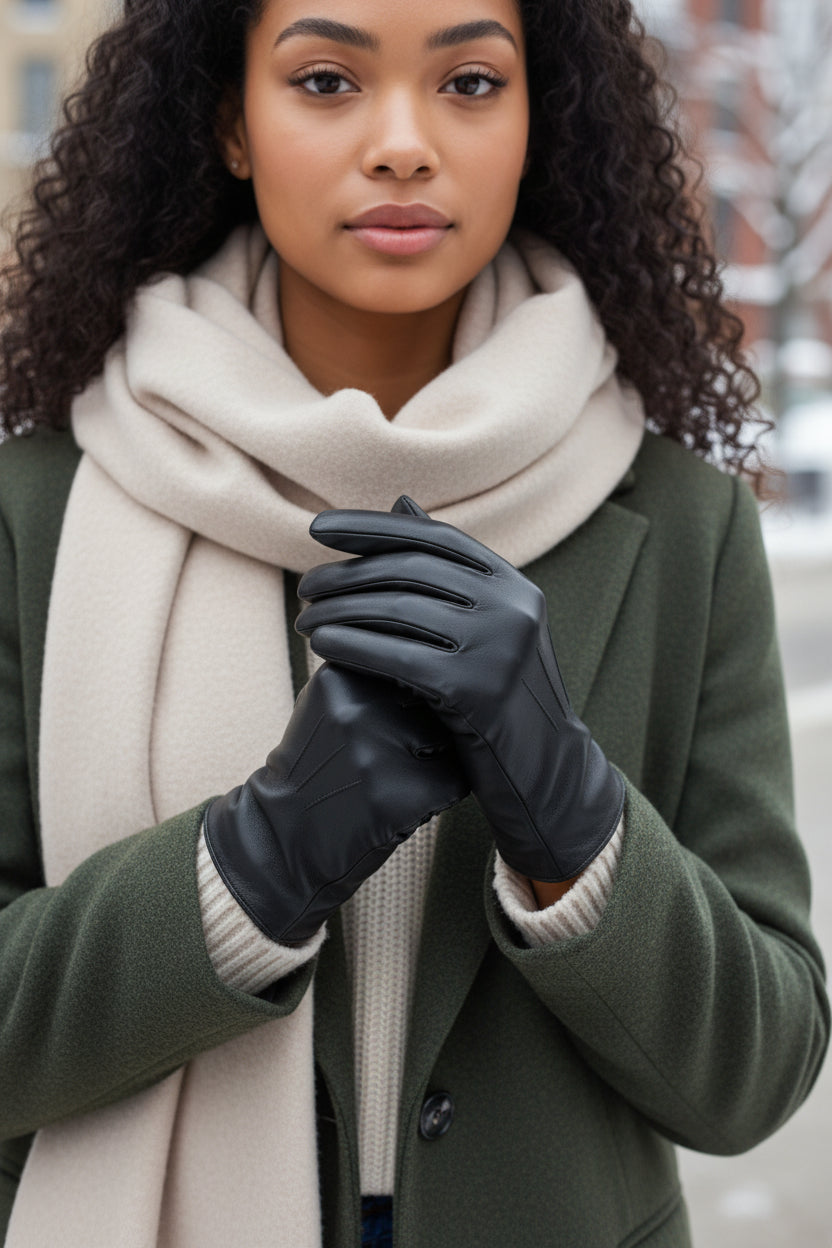 Womens Ladies New Premium Genuine Super Soft Classic Leather Gloves Fully Lined Winter Warm Gift Boxed