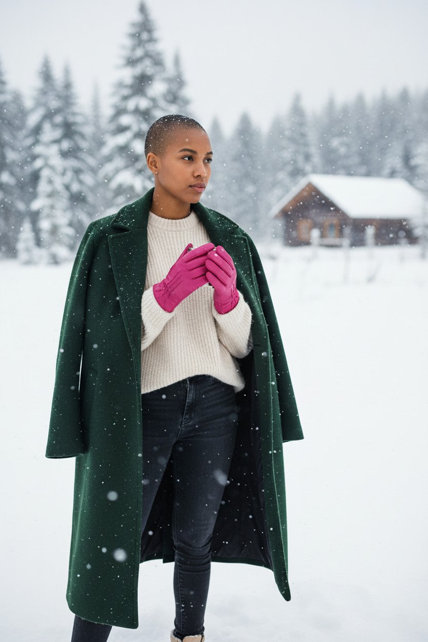 Womens Premium Quality Real Soft Leather Gloves Lined Winter Warm Gift Boxed